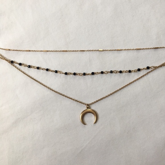Adjustable Layered Crescent Moon Choker - Picture 2 of 3